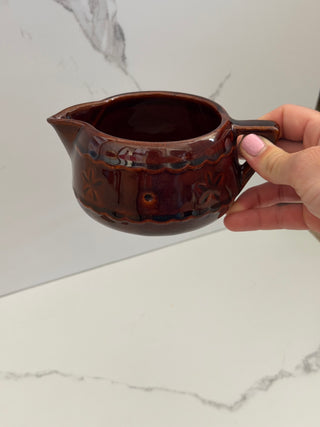 Vintage Marcrest Daisy and Dot Brown Stoneware Creamer Pitcher