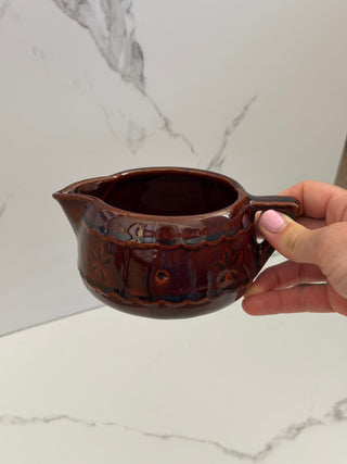Vintage Marcrest Daisy and Dot Brown Stoneware Creamer Pitcher