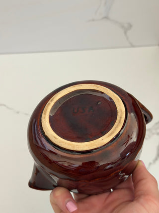 Vintage Marcrest Daisy and Dot Brown Stoneware Creamer Pitcher