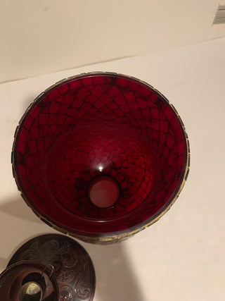 Vntg 11.5” Red Mosaic Hurricane (EACH)