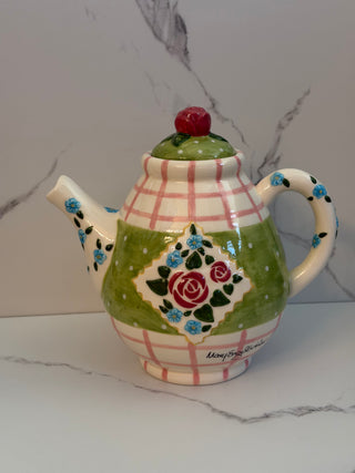 Vintage 1998 Mary Engelbreit “Rose Patch” Ceramic Teapot