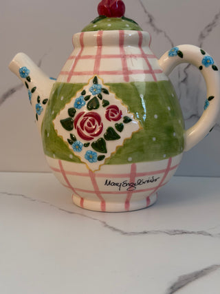 Vintage 1998 Mary Engelbreit “Rose Patch” Ceramic Teapot