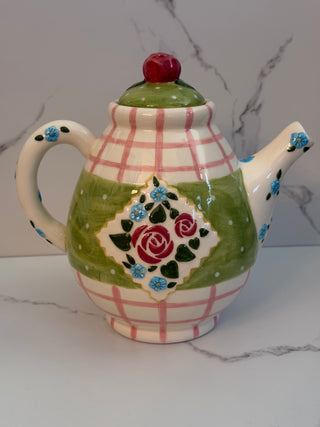 Vintage 1998 Mary Engelbreit “Rose Patch” Ceramic Teapot