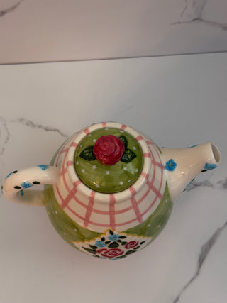 Vintage 1998 Mary Engelbreit “Rose Patch” Ceramic Teapot