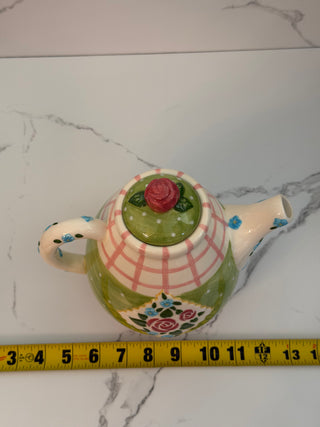 Vintage 1998 Mary Engelbreit “Rose Patch” Ceramic Teapot