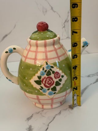 Vintage 1998 Mary Engelbreit “Rose Patch” Ceramic Teapot