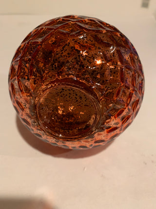 Vntg Amberina lidded canister 5x4”