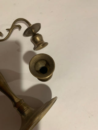 Vntg brass 3 arm  Candelabra 14”