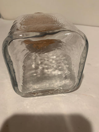 Vntg textured square apothecary w/cork 5.5”