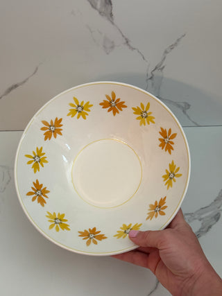 Vintage Mikasa Cera-Stone “Robin” Large Serving Bowl | Mid-Century Pattern