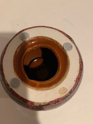 Vntg drop glaze 3.5” art pottery tea light holder