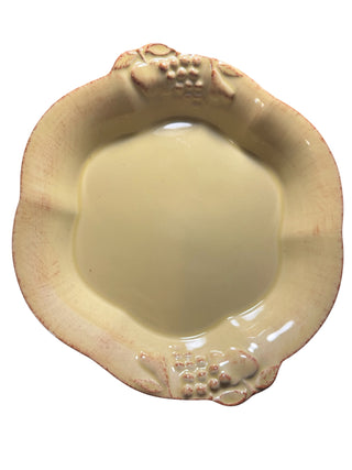 Casafina Casa Stone Madeira Harvest Portugal Butter Yellow Grapevine Pie Dish 10x9x1.5