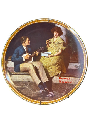 Knowles Norman Rockwell Pondering on the Porch Rediscovered Women Ltd Ed Collector Plate
