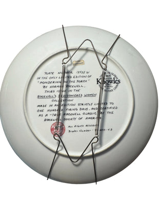 Knowles Norman Rockwell Pondering on the Porch Rediscovered Women Ltd Ed Collector Plate