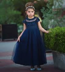 Trish Scully Child "Giovanna" gown size 6 in navy