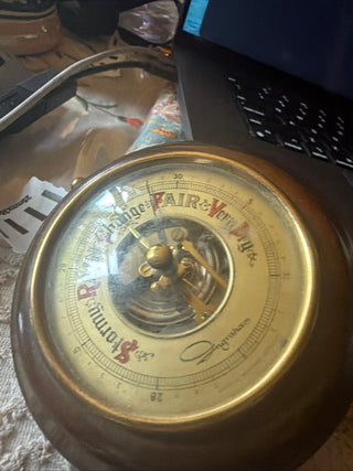 Vintage West Germany Nautical Brass Wood InGRAHAM Wall Hanging Barometer