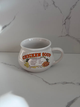 Vintage Dat’l Do-It Chicken Soup Recipe Ceramic Mug Bowl