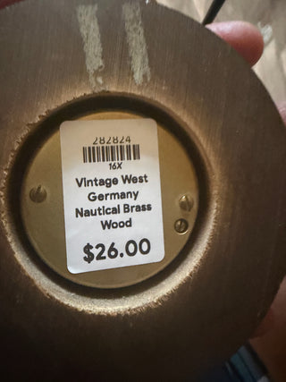 Vintage West Germany Nautical Brass Wood InGRAHAM Wall Hanging Barometer
