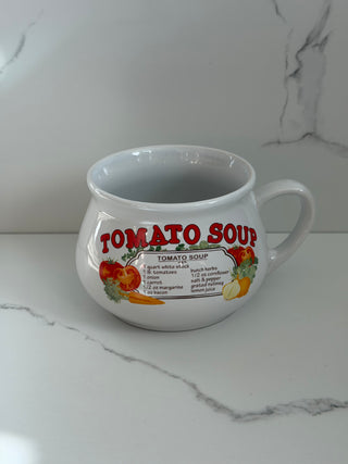 Vintage Dat’l Do-It Tomato Soup Recipe Ceramic Mug Bowl
