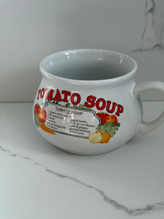 Vintage Dat’l Do-It Tomato Soup Recipe Ceramic Mug Bowl