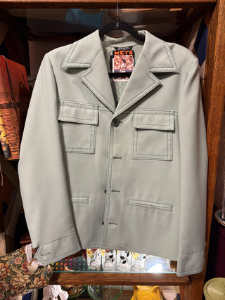Rare 70s Poly Mint Green Jacket