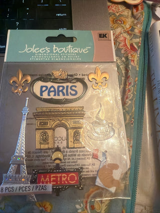 Jolee's Boutique Paris Dimensional Acrylic Scrapbooking Emblellishments 8pcs