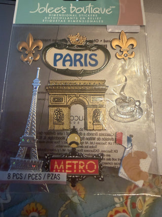 Jolee's Boutique Paris Dimensional Acrylic Scrapbooking Emblellishments 8pcs