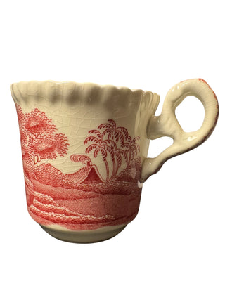 Copeland Spode’s Tower England Red Transferware Cup & Saucer Set 2.5x2.5x5
