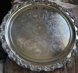 Sheridan Silver on Copper Round Tray