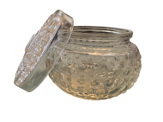 Clear Hobnail Glass Trinket Jar w/lid