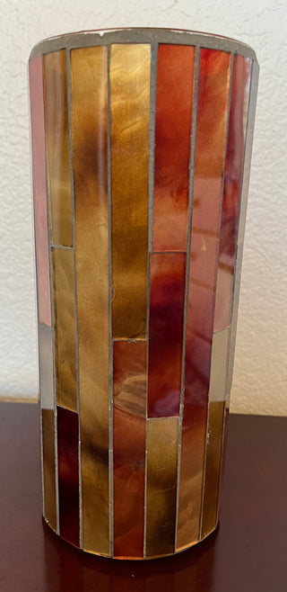 Cylindrical Mosaic Glass Vase