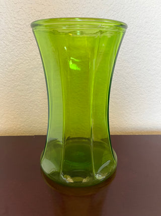 Vintage lime green glass vase