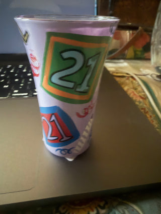 Lolita Party Shot hand painted "21" Twenty First Birthday 2 oz Shot Glass