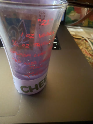 Lolita Party Shot hand painted "21" Twenty First Birthday 2 oz Shot Glass