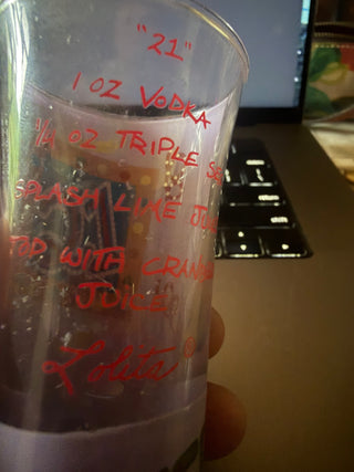 Lolita Party Shot hand painted "21" Twenty First Birthday 2 oz Shot Glass