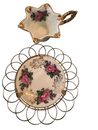 Miniature Rose Tea Cup & Saucer Set