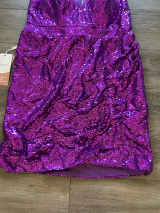 NWT Stacees Orchid Purple Sequin Mini Dress Size 14ish