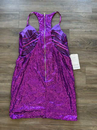 NWT Stacees Orchid Purple Sequin Mini Dress Size 14ish