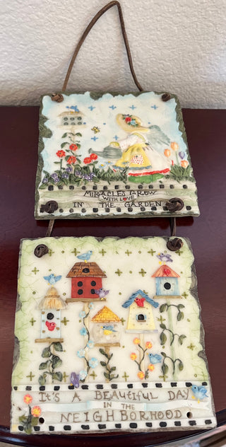 Ceramic Hanging Plaque, Miracles grow with love