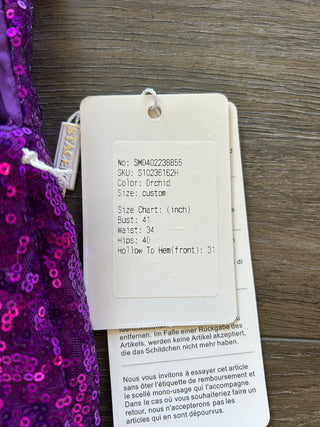 NWT Stacees Orchid Purple Sequin Mini Dress Size 14ish