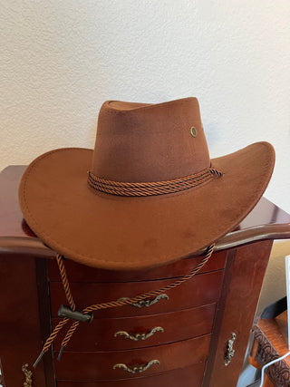 Brown suede -look Cowboy Hat