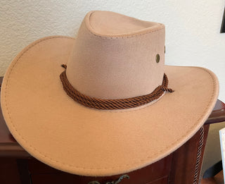 Beige suede -look Cowboy Hat