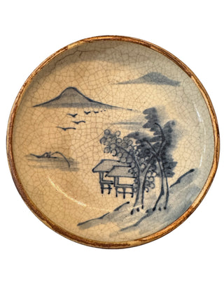 Japanese Hand-Painted Crackle Glaze 6" Plate