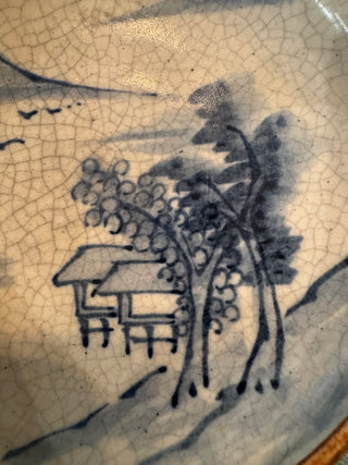Japanese Hand-Painted Crackle Glaze 6" Plate
