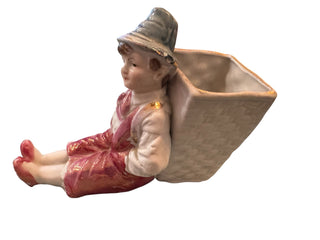 German Porcelain Boy Spill Vase, 4"