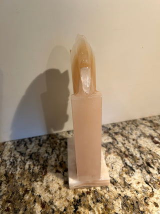 Vintage White/Amber Stone Horse Head Bookend, Large