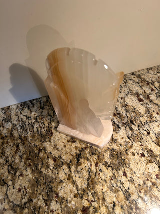 Vintage White/Amber Stone Horse Head Bookend, Large