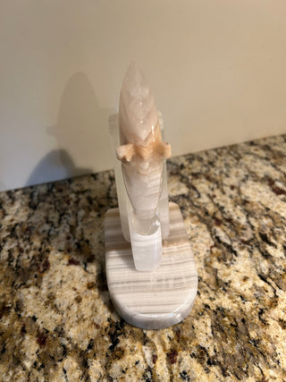 MCM White/Amber Carved Stone Horse Head Bookend, Small