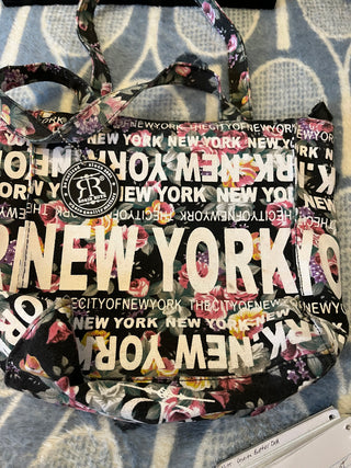 Robin Ruth "New York New York" floral canvas tote