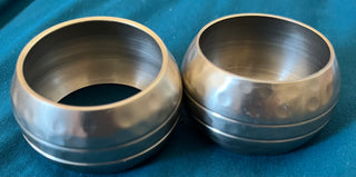 Hammered Metal Silver Napkin rings, Pair of 2